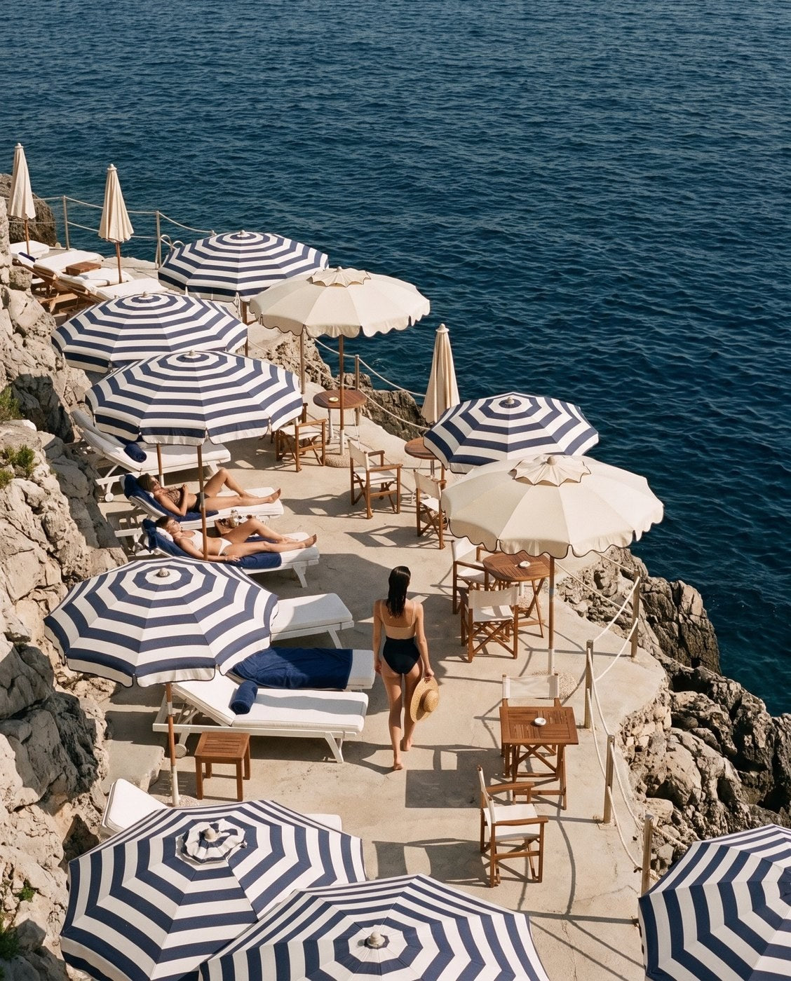 The beach club from far above