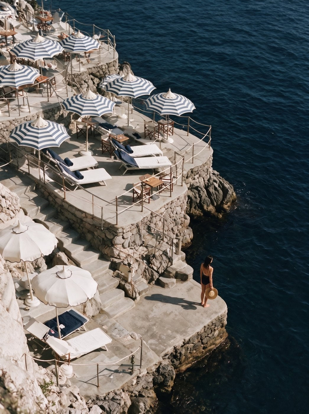 The beach club from far above